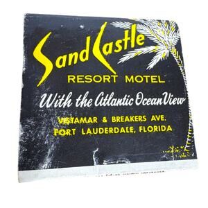 Vintage Sand Castle Resort Motel Fort Lauderdale Florida Matchbook Unstruck Full
